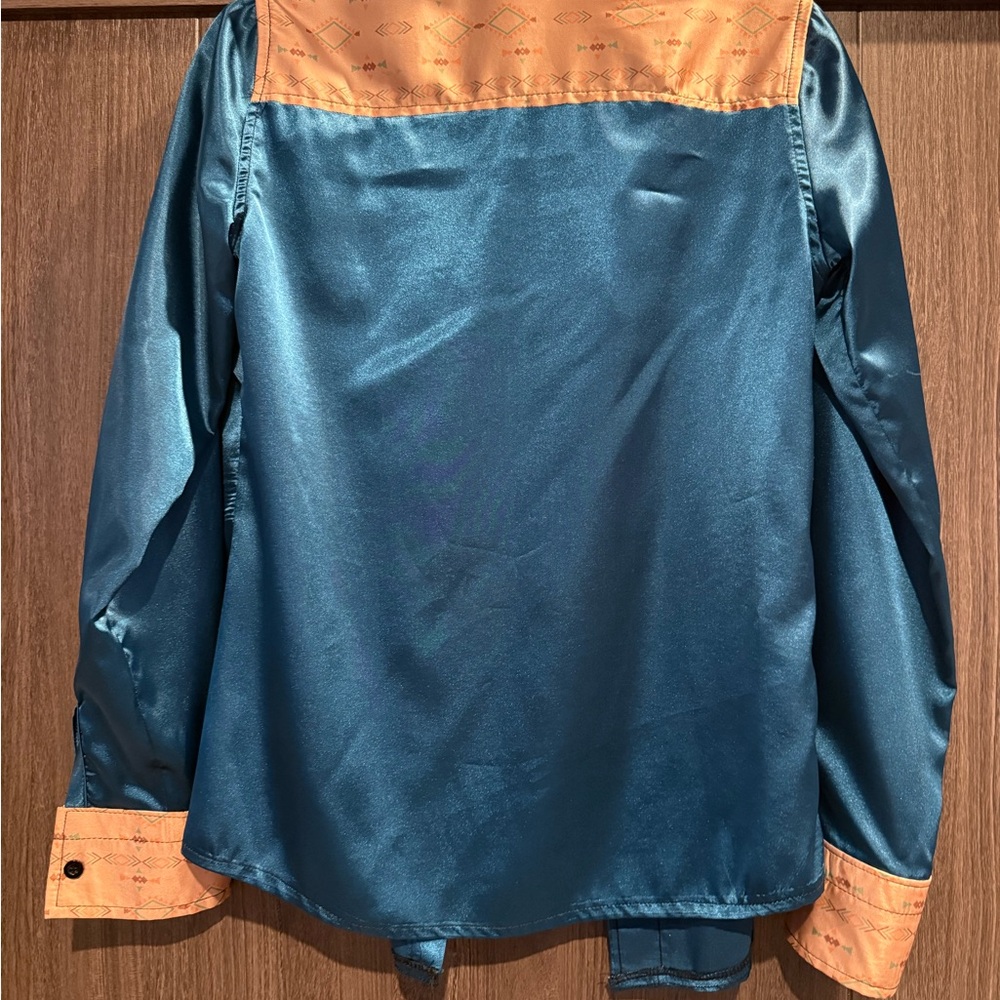 Women’s TBB Medium Custom Blue Satin Jacket - Picture 2 of 2